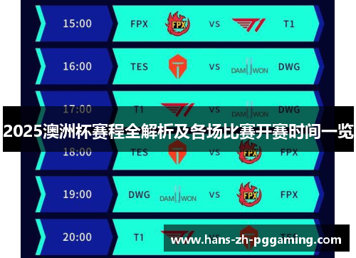 2025澳洲杯赛程全解析及各场比赛开赛时间一览 2025澳洲杯赛程全解析及各场比赛开赛时间一览